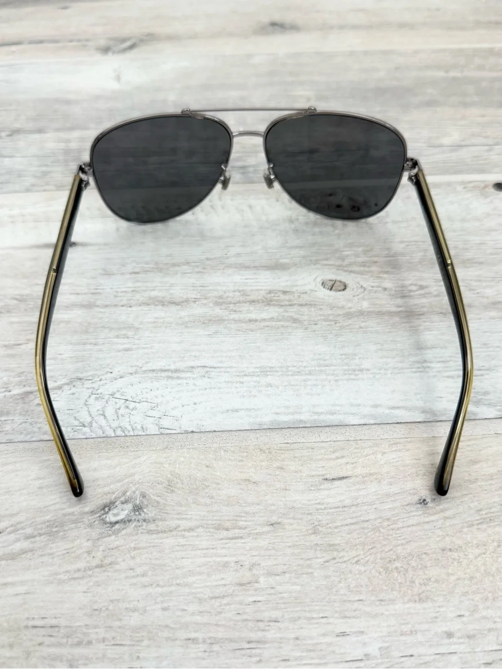 Gucci Silver Pilot Grey Polarized Sunglasses